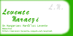 levente maraczi business card